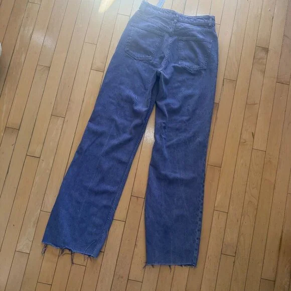 ZARA Purple Wide Leg Denim Jeans Size 4 - Picture 6 of 10